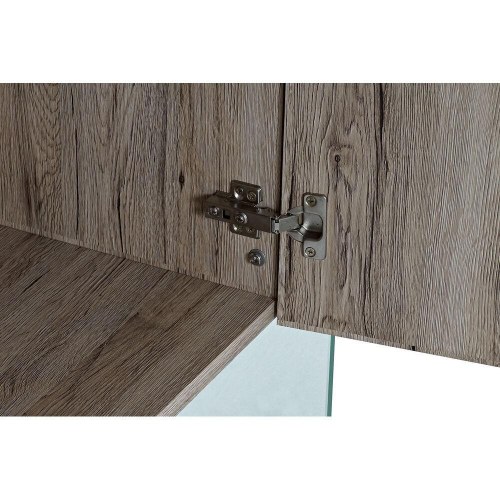 Skænk - natur, hærdet glas og MDF, 120 × 44 × 120 cm