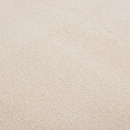 Gulvtæppe 120x170 cm blødt plys skridsikkert og vaskbart beige