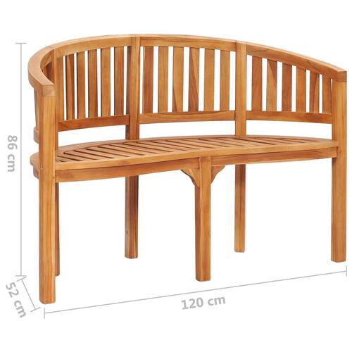 Bananbænk 120 cm massivt teaktræ