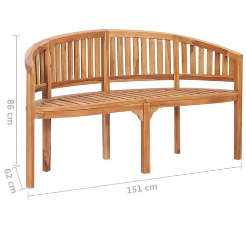 Bananbænk 151 cm massivt teaktræ