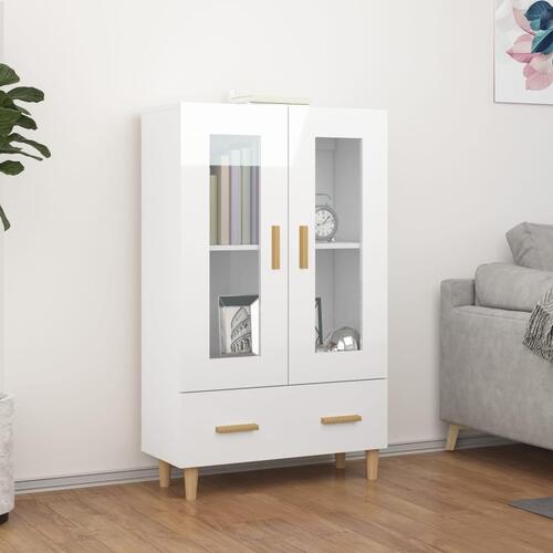 Skab 70x31x115 cm konstrueret træ hvid højglans
