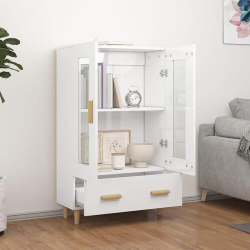 Skab 70x31x115 cm konstrueret træ hvid højglans