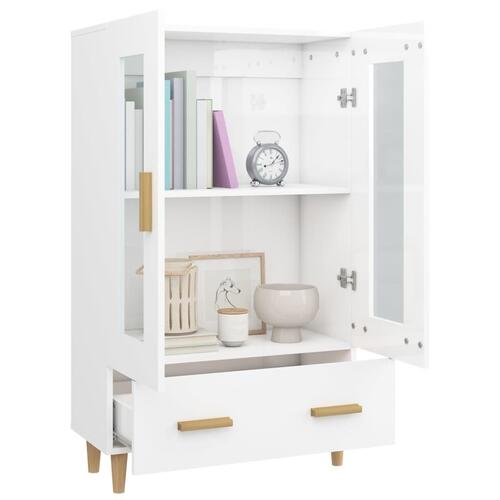 Skab 70x31x115 cm konstrueret træ hvid højglans