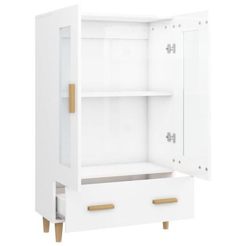 Skab 70x31x115 cm konstrueret træ hvid højglans