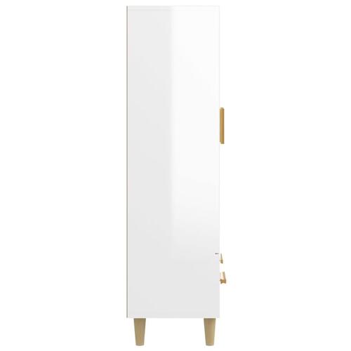 Skab 70x31x115 cm konstrueret træ hvid højglans