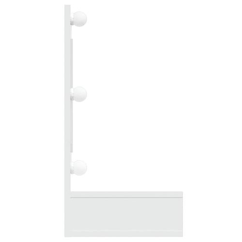 Spejlskab med LED-lys 90x31,5x62 cm hvid