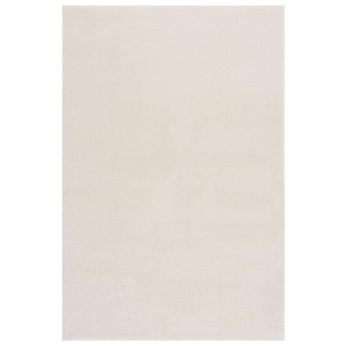 Gulvtæppe 200x290 cm blødt plys skridsikkert og vaskbart creme