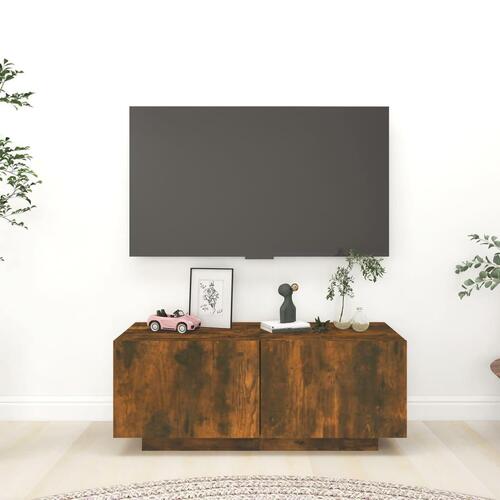 Tv-bord 100x35x40 cm konstrueret træ røget egetræsfarve