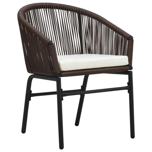 Havestole 2 stk. PVC rattan brun