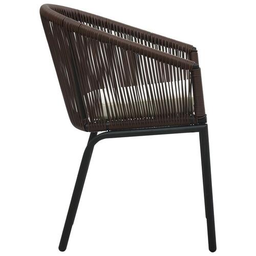Havestole 2 stk. PVC rattan brun