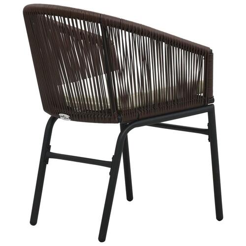 Havestole 2 stk. PVC rattan brun