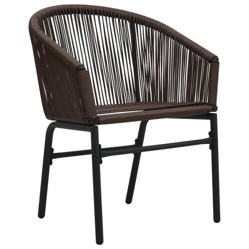 Havestole 2 stk. PVC rattan brun