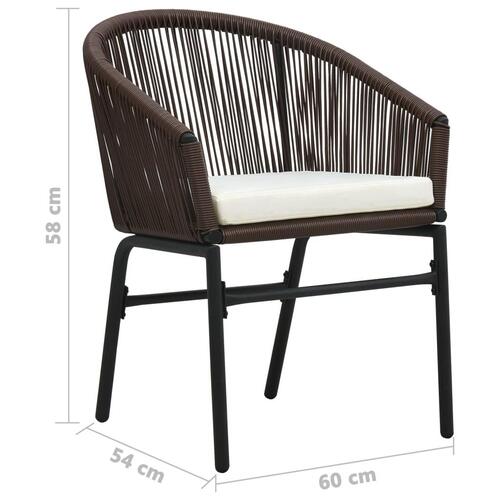 Havestole 2 stk. PVC rattan brun