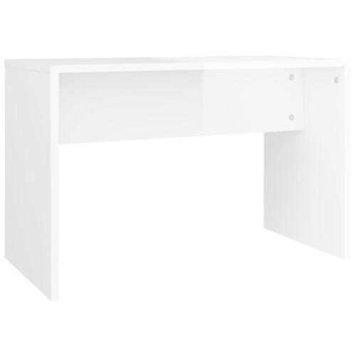 Skammel til makeupbord 70x35x45cm konstrueret træ hvid højglans