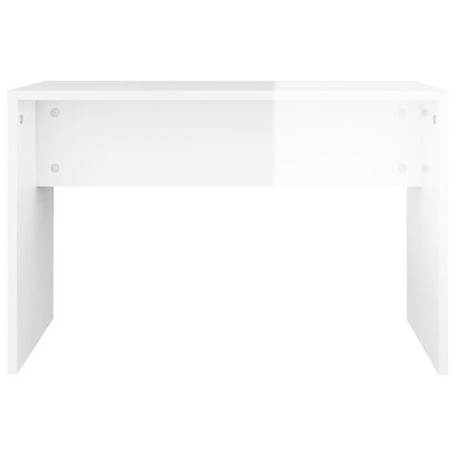 Skammel til makeupbord 70x35x45cm konstrueret træ hvid højglans