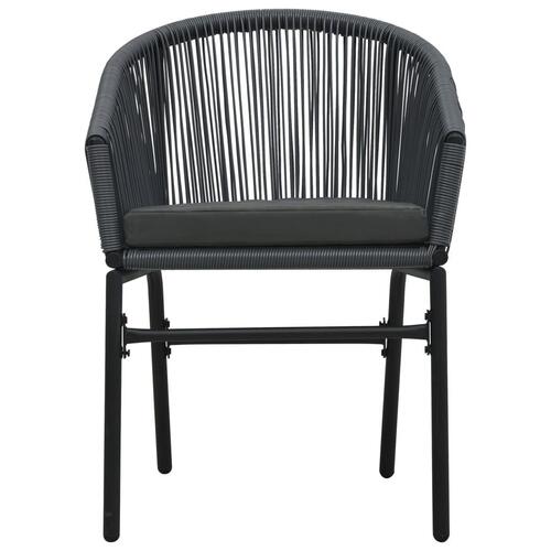 Havestole 2 stk. PVC rattan antracitgrå