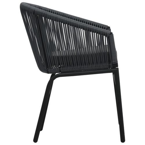 Havestole 2 stk. PVC rattan antracitgrå