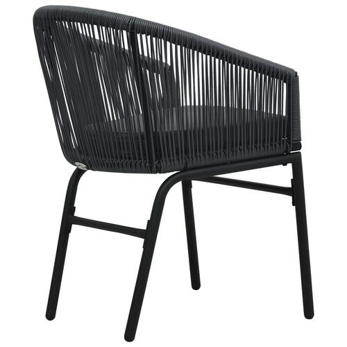 Havestole 2 stk. PVC rattan antracitgrå