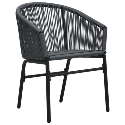 Havestole 2 stk. PVC rattan antracitgrå