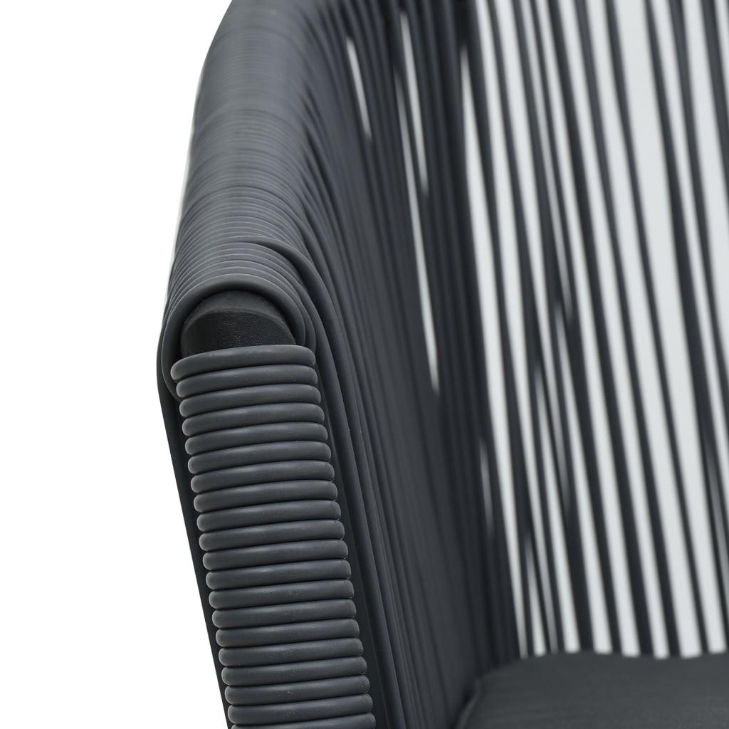 Havestole 2 stk. PVC rattan antracitgrå