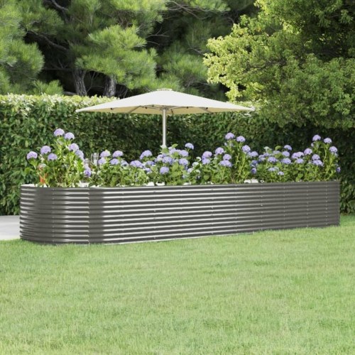 Plantekasse 447x140x68 cm galvaniseret stål grå