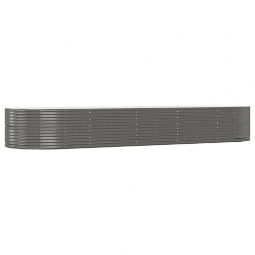 Plantekasse 447x140x68 cm galvaniseret stål grå