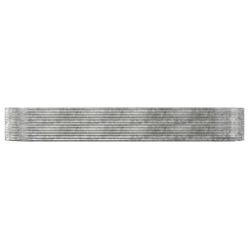 Plantekasse 447x140x68 cm pulverlakeret stål sølvfarvet