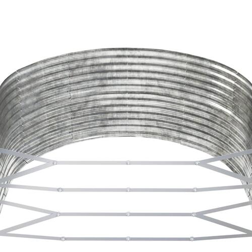Plantekasse 447x140x68 cm pulverlakeret stål sølvfarvet