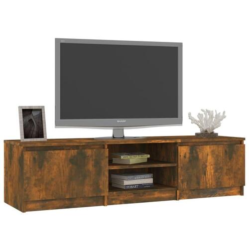 Tv-bord 140x40x35,5 cm konstrueret træ røget egetræsfinish