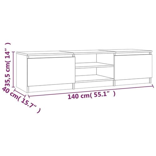 Tv-bord 140x40x35,5 cm konstrueret træ røget egetræsfinish