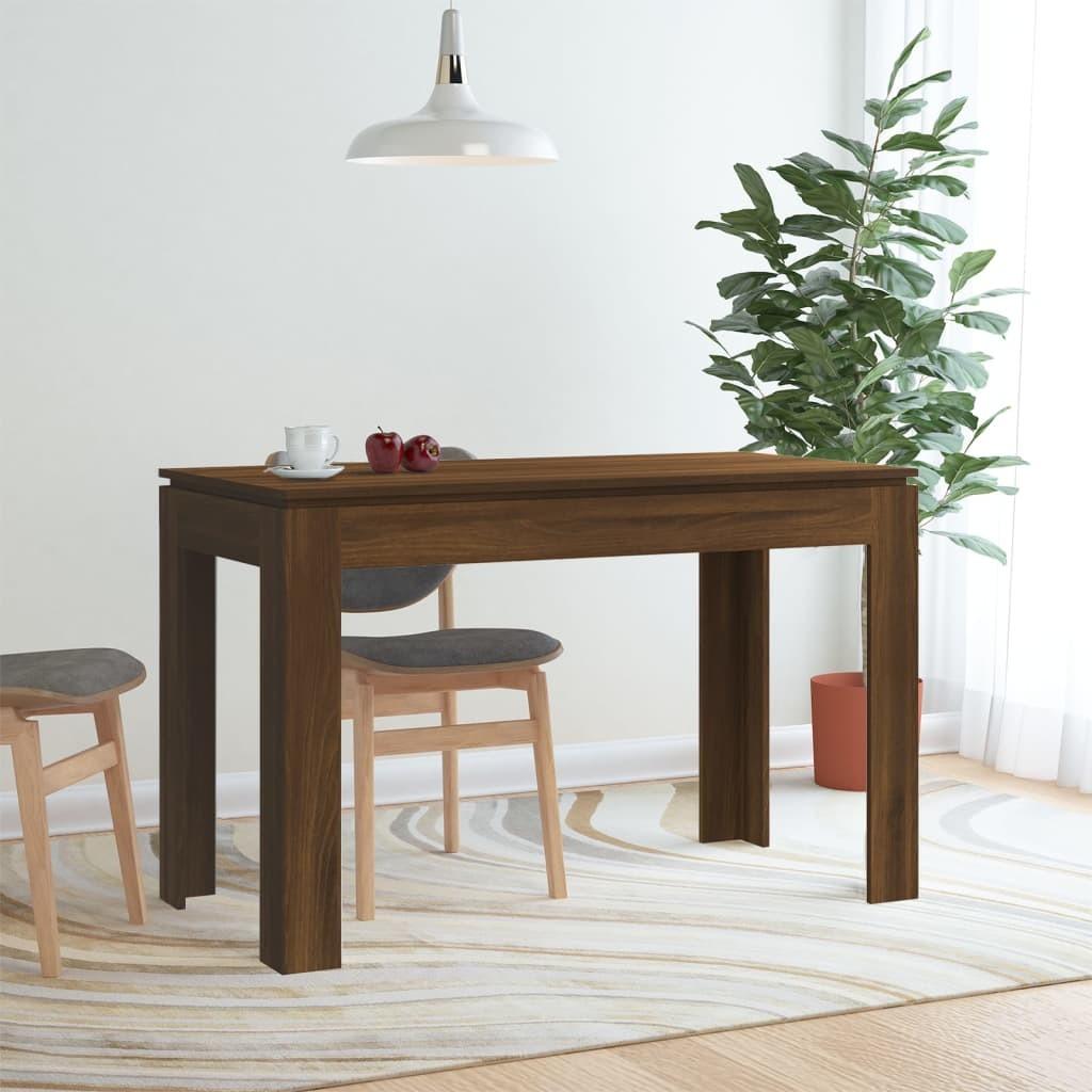 Spisebord 120x60x76 cm konstrueret træ brun egetræsfarve