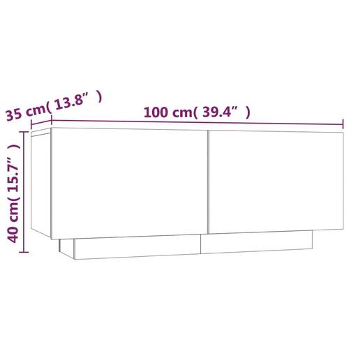 Tv-bord 100x35x40 cm konstrueret træ grå sonoma-eg