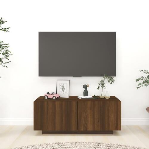 Tv-bord 100x35x40 cm konstrueret træ brun egetræsfarve