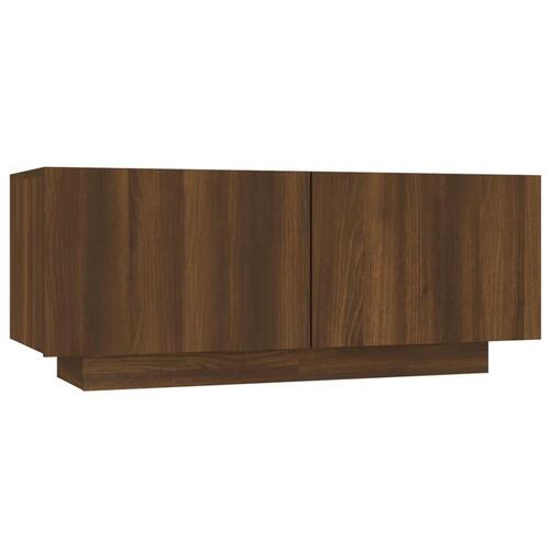 Tv-bord 100x35x40 cm konstrueret træ brun egetræsfarve