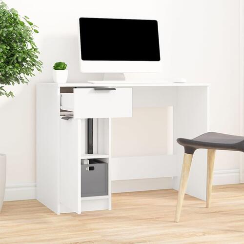 Skrivebord 100x50x75 cm konstrueret træ hvid