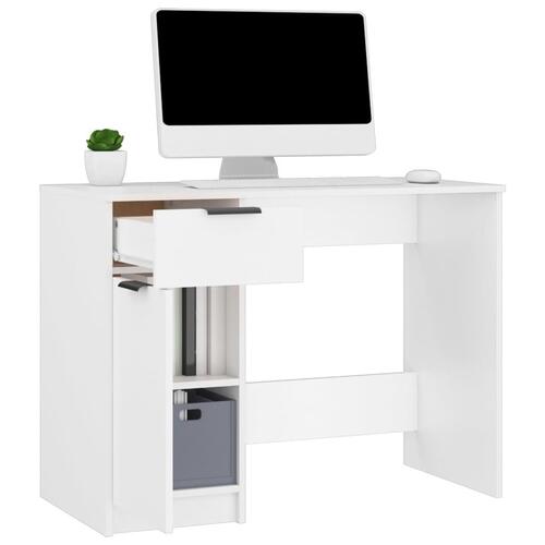 Skrivebord 100x50x75 cm konstrueret træ hvid