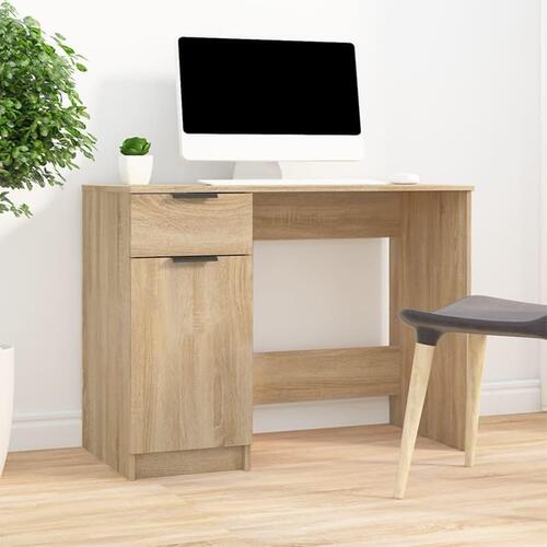 Skrivebord 100x50x75 cm konstrueret træ sonoma-eg
