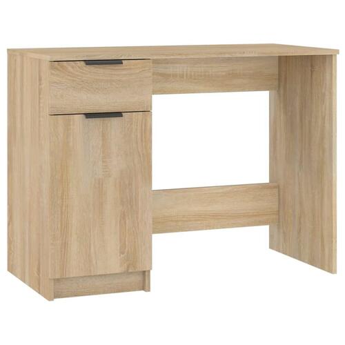 Skrivebord 100x50x75 cm konstrueret træ sonoma-eg