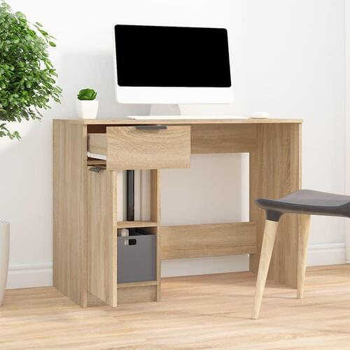 Skrivebord 100x50x75 cm konstrueret træ sonoma-eg