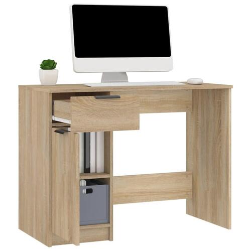 Skrivebord 100x50x75 cm konstrueret træ sonoma-eg