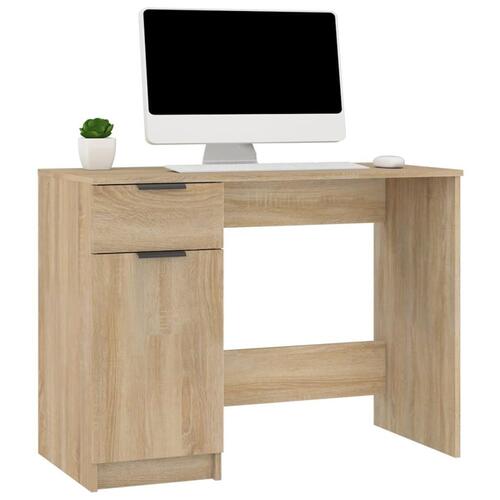 Skrivebord 100x50x75 cm konstrueret træ sonoma-eg