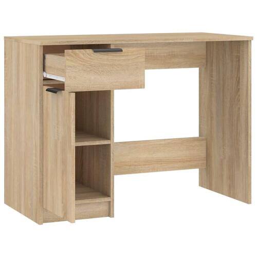 Skrivebord 100x50x75 cm konstrueret træ sonoma-eg