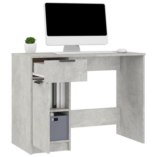 Skrivebord 100x50x75 cm konstrueret træ betongrå