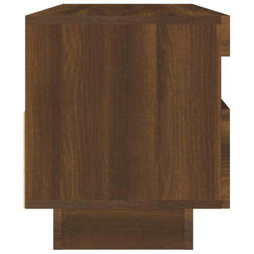 Tv-bord med LED-lys 100x35x40 cm brun eg