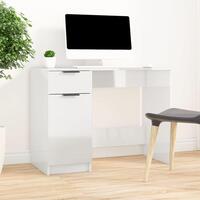 Skrivebord 100x50x75 cm konstrueret træ hvid højglans