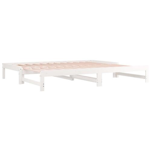 Daybed med udtræk 2x(90x190) cm massivt fyrretræ hvid