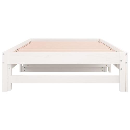 Daybed med udtræk 2x(90x190) cm massivt fyrretræ hvid