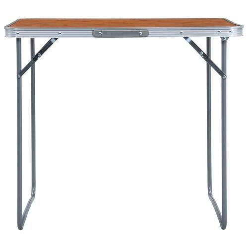 Foldbart campingbord med metalstel 80 x 60 cm
