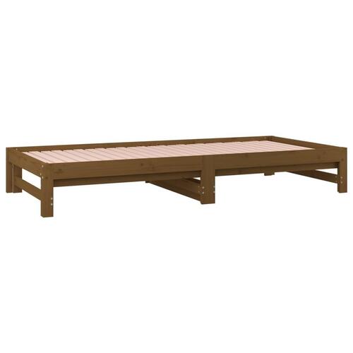 Daybed med udtræk 2x(90x190) cm massivt fyrretræ gyldenbrun