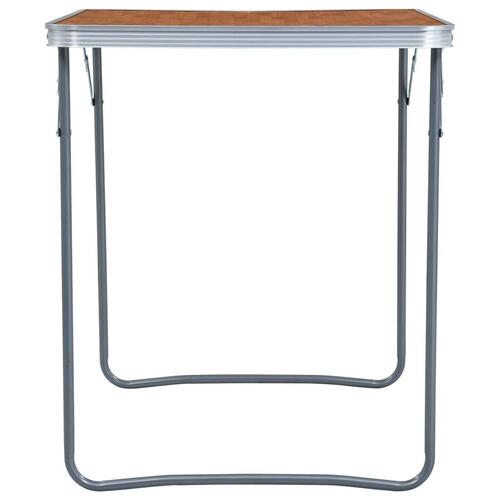 Foldbart campingbord med metalstel 80 x 60 cm